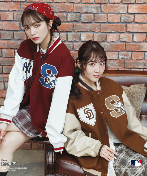 MLB×PEANUTSコラボスタジアムジャンパー（スタジャン）｜DOUBLE NAME