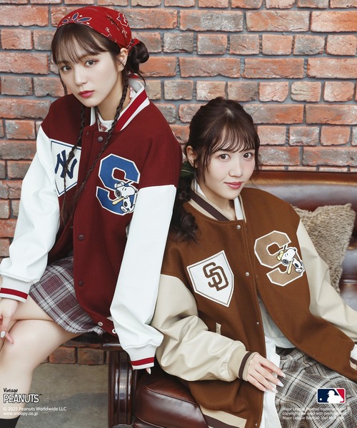 MLB×PEANUTSコラボスタジアムジャンパー（スタジャン）｜DOUBLE NAME