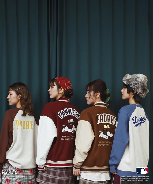 DOUBLE NAME（ダブルネーム）の「MLB×PEANUTSコラボスタジアムジャンパー（スタジャン・レディース・ブラウン/レッド/ブルー・FREE）」の12枚目の写真
