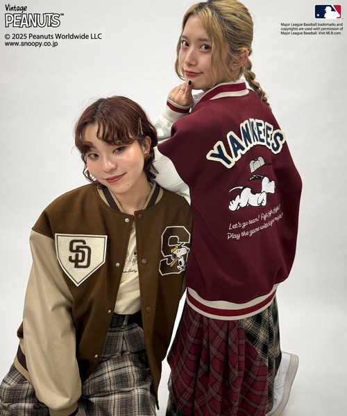 MLB×PEANUTSコラボスタジアムジャンパー（スタジャン）｜DOUBLE