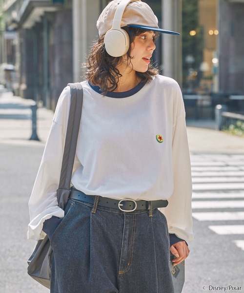 PIXAR（ピクサー）の「【PIXAR TOYSTORY】別注 ピクサー トイストーリー ヴィンテージライク アソートデザイン リンガー長袖Tシャツ（Tシャツ/カットソー・レディース・チャコールグレー/ネイビー系/ネイビー/スミクロ・FREE）」の6枚目の写真