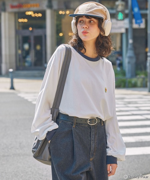 PIXAR（ピクサー）の「【PIXAR TOYSTORY】別注 ピクサー トイストーリー ヴィンテージライク アソートデザイン リンガー長袖Tシャツ（Tシャツ/カットソー・レディース・チャコールグレー/ネイビー系/ネイビー/スミクロ・FREE）」の7枚目の写真