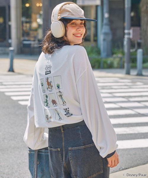 PIXAR（ピクサー）の「【PIXAR TOYSTORY】別注 ピクサー トイストーリー ヴィンテージライク アソートデザイン リンガー長袖Tシャツ（Tシャツ/カットソー・レディース・チャコールグレー/ネイビー系/ネイビー/スミクロ・FREE）」の10枚目の写真