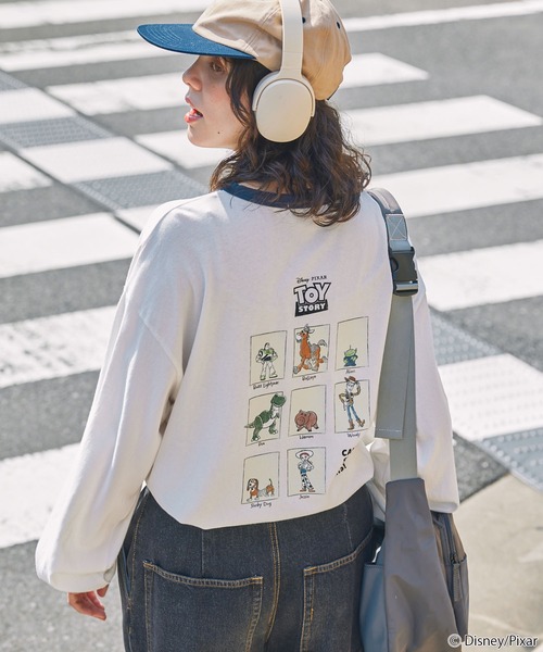 PIXAR（ピクサー）の「【PIXAR TOYSTORY】別注 ピクサー トイストーリー ヴィンテージライク アソートデザイン リンガー長袖Tシャツ（Tシャツ/カットソー・レディース・チャコールグレー/ネイビー系/ネイビー/スミクロ・FREE）」の12枚目の写真