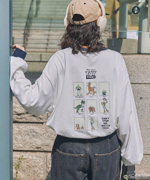 PIXAR（ピクサー）の「【PIXAR TOYSTORY】別注 ピクサー トイストーリー ヴィンテージライク アソートデザイン リンガー長袖Tシャツ（Tシャツ/カットソー・レディース・チャコールグレー/ネイビー系/ネイビー/スミクロ・FREE）」の13枚目の写真