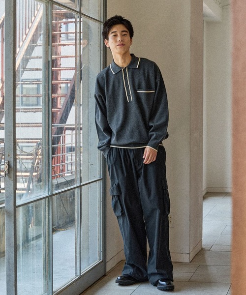 niko and...（ニコアンド）の「ナイロンコットンオーバーカーゴパンツ（カーゴパンツ・メンズ・オリーブ/ブラック/アイボリー・LARGE/MEDIUM）」の13枚目の写真