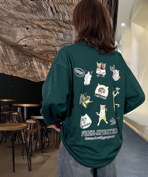 Candlestick(キャンドルスティック)の「レトロポップ キャット ベア スマイル グラフィック ロンT 韓国 ストリート(Tシャツ/カットソー・レディース・ダークグリーン系/ホワイト系/ホワイト系1/ホワイト系2/ブラック系/ブラック系1/ブラック系2/ブラック系3/ネイビー系/ネイビー系1/モカ/杢グレー/オリーブ系/オリーブ系1・M/L/LL)」の19枚目の写真