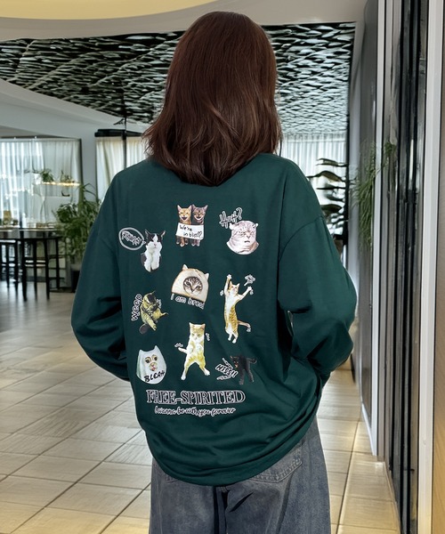 Candlestick(キャンドルスティック)の「レトロポップ キャット ベア スマイル グラフィック ロンT 韓国 ストリート(Tシャツ/カットソー・レディース・ダークグリーン系/ホワイト系/ホワイト系1/ホワイト系2/ブラック系/ブラック系1/ブラック系2/ブラック系3/ネイビー系/ネイビー系1/モカ/杢グレー/オリーブ系/オリーブ系1・M/L/LL)」の18枚目の写真