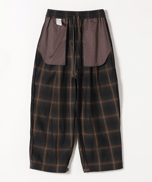 nicholson&nicholson（ニコルソンアンドニコルソン）の「nicholson&nicholson:〈手洗い可能〉チェック イージー タック パンツ（その他パンツ・レディース・ブラウン/グレー・ONE SIZE）」の4枚目の写真