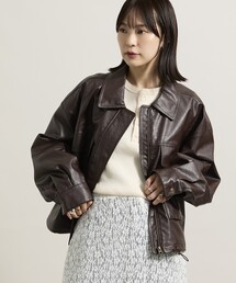 FREAK'S STORE（フリークスストア）の「レザレット ショートブルゾン/フェイクレザーブルゾン（ブルゾン・レディース）」