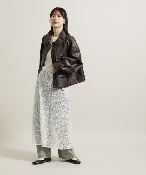 FREAK'S STORE（フリークスストア）の「レザレット ショートブルゾン/フェイクレザーブルゾン（ライダースジャケット・レディース・ブラック/ブラウン・ﾌﾘ-）」の12枚目の写真