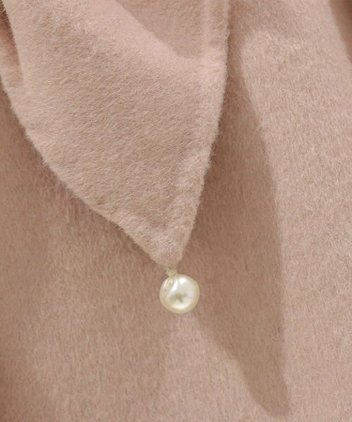 Jasmine Grandiflorum(ジャスミングランディフローラム)の「【Jasmine】リボンノーカラーリバーウールコート ショート丈 (AW)(ノーカラーコート・レディース・アイボリー/ブルー/ピンク・FREE)」の17枚目の写真