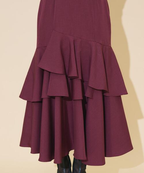 WILLSELECTION（ウィルセレクション）の「アシメレイヤードハイウエストスカート（スカート・レディース・ボルドー/パープル/チャコールグレー・FREE）」の10枚目の写真
