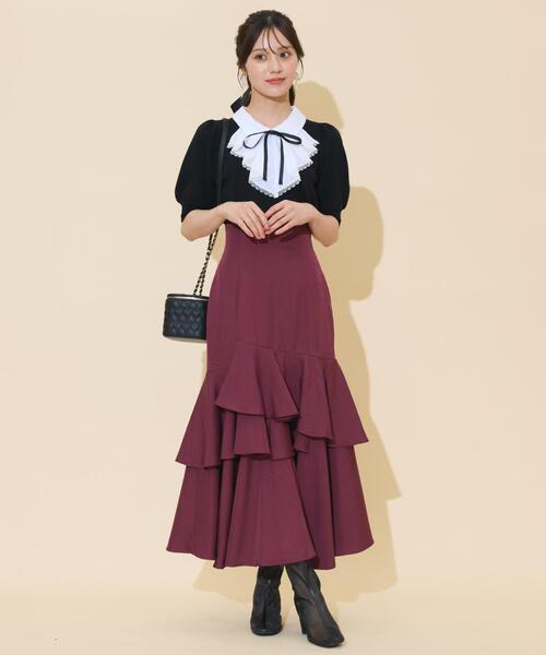 WILLSELECTION（ウィルセレクション）の「アシメレイヤードハイウエストスカート（スカート・レディース・ボルドー/パープル/チャコールグレー・FREE）」の12枚目の写真