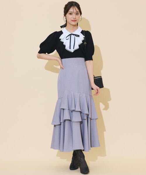 WILLSELECTION（ウィルセレクション）の「アシメレイヤードハイウエストスカート（スカート・レディース・ボルドー/パープル/チャコールグレー・FREE）」の14枚目の写真