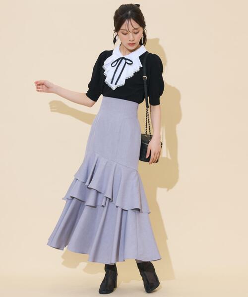 WILLSELECTION（ウィルセレクション）の「アシメレイヤードハイウエストスカート（スカート・レディース・ボルドー/パープル/チャコールグレー・FREE）」の16枚目の写真