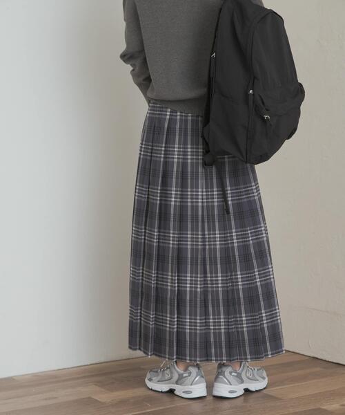 URBAN RESEARCH DOORS（アーバンリサーチドアーズ）の「『一部WEB限定カラー』チェックプリーツスカート（スカート・レディース・グリーン系その他/グレー系その他/イエロー系その他/ブラウン系その他・SMALL/MEDIUM）」の6枚目の写真