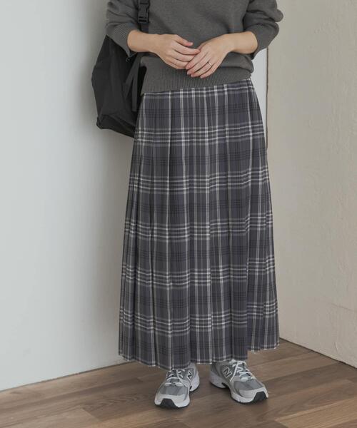 URBAN RESEARCH DOORS（アーバンリサーチドアーズ）の「『一部WEB限定カラー』チェックプリーツスカート（スカート・レディース・グリーン系その他/グレー系その他/イエロー系その他/ブラウン系その他・SMALL/MEDIUM）」の8枚目の写真