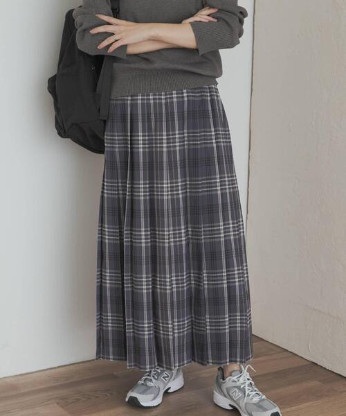 URBAN RESEARCH DOORS（アーバンリサーチドアーズ）の「『一部WEB限定カラー』チェックプリーツスカート（スカート・レディース・グリーン系その他/グレー系その他/イエロー系その他/ブラウン系その他・SMALL/MEDIUM）」の9枚目の写真