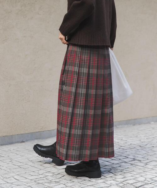 URBAN RESEARCH DOORS（アーバンリサーチドアーズ）の「『一部WEB限定カラー』チェックプリーツスカート（スカート・レディース・グリーン系その他/グレー系その他/イエロー系その他/ブラウン系その他・SMALL/MEDIUM）」の20枚目の写真