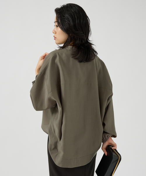 Rouge vif(ルージュヴィフ)の「スタンドカラータックシャツカーデ(シャツ/ブラウス・レディース・オフホワイト/ブラック/グレー・フリー)」の13枚目の写真