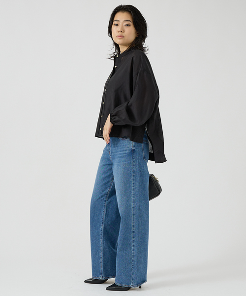 Rouge vif(ルージュヴィフ)の「スタンドカラータックシャツカーデ(シャツ/ブラウス・レディース・オフホワイト/ブラック/グレー・フリー)」の18枚目の写真