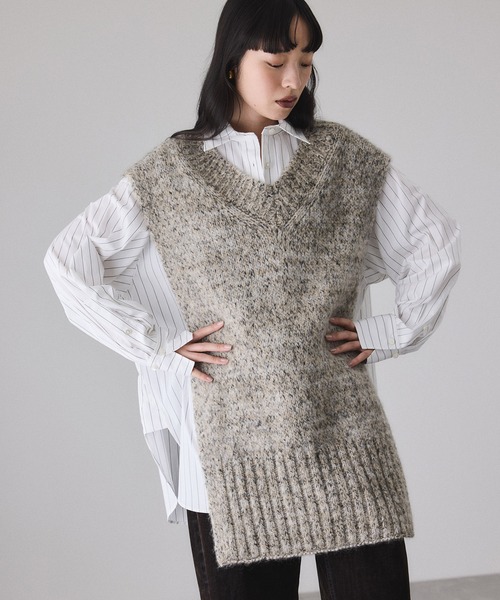 ADAM ET ROPE'（アダムエロペ）の「2WAYムリネニットベスト（ベスト・レディース・ベージュ系その他/ブラウン系その他・FREE）」の17枚目の写真