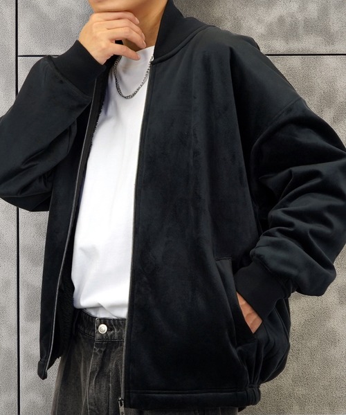 セール】MA1 ジャケット ボア×ベロア ブルゾン（MA-1）｜L'atelier