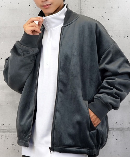 HUGO BOSS ベロアMA1ブルゾン 48サイズ セール】MA1 ジャケット ボア