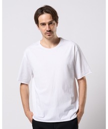 wide cut-off crew-neck S/S
