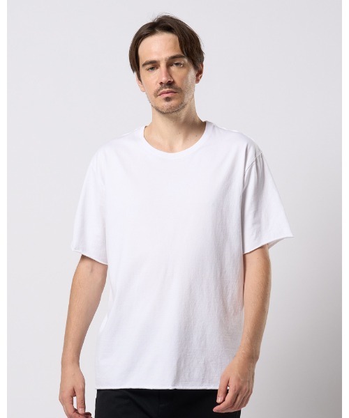 wide cut-off crew-neck S/S（Tシャツ/カットソー）｜wjk（ダヴル