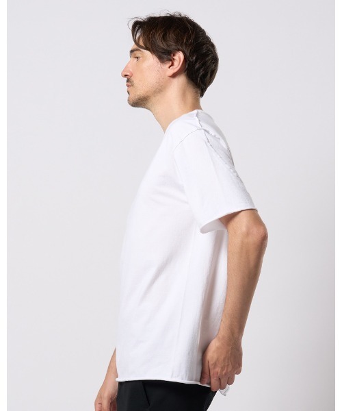 wjk(ダヴルジェイケイ)の「wide cut-off crew-neck S/S(Tシャツ/カットソー・メンズ・ホワイト/ブラック・X-LARGE/LARGE/MEDIUM/SMALL)」の4枚目の写真