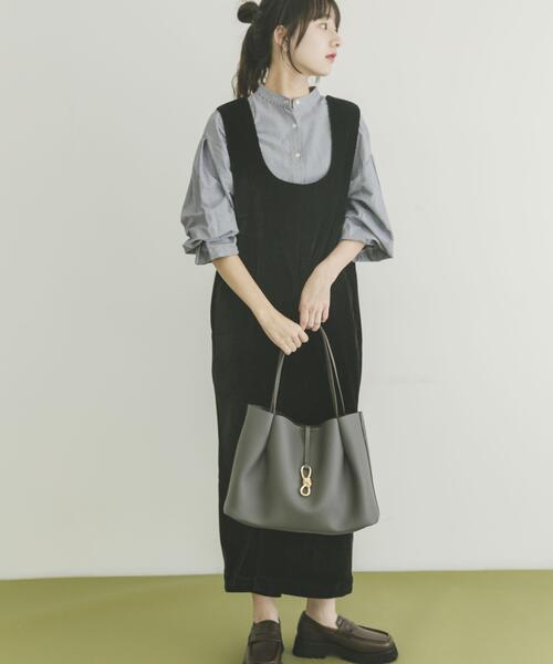 ITEMS URBANRESEARCH(アイテムズ アーバンリサーチ)の「『イージーケア』2WAYベロアジャンスカ(ワンピース・レディース・ブラック/ブラウン・FREE)」の2枚目の写真