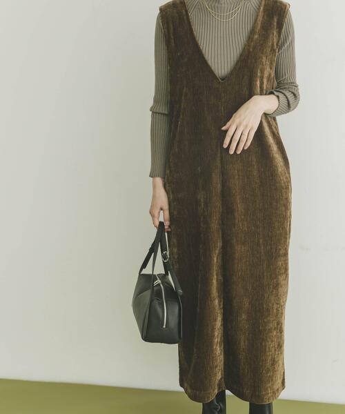 ITEMS URBANRESEARCH(アイテムズ アーバンリサーチ)の「『イージーケア』2WAYベロアジャンスカ(ワンピース・レディース・ブラック/ブラウン・FREE)」の7枚目の写真