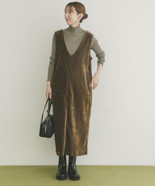 ITEMS URBANRESEARCH(アイテムズ アーバンリサーチ)の「『イージーケア』2WAYベロアジャンスカ(ワンピース・レディース・ブラック/ブラウン・FREE)」の6枚目の写真