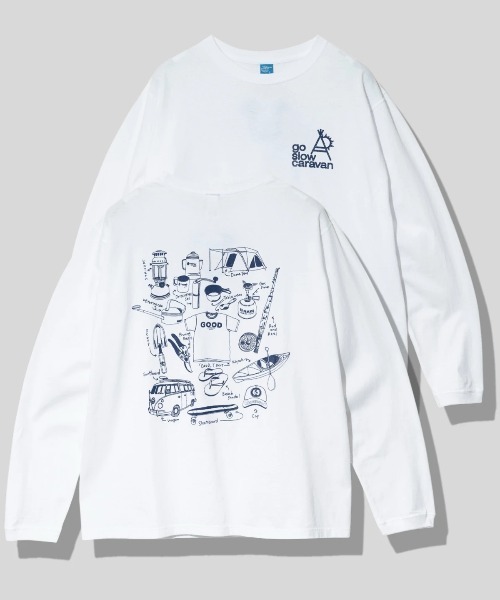 Good On（グッドオン）の「Good On/グッドオン　GOOD GEAR L/S CREW TEE EX（Tシャツ/カットソー・メンズ・ブルー系その他/ホワイト/ブラック・LARGE/X-LARGE/MEDIUM）」の2枚目の写真