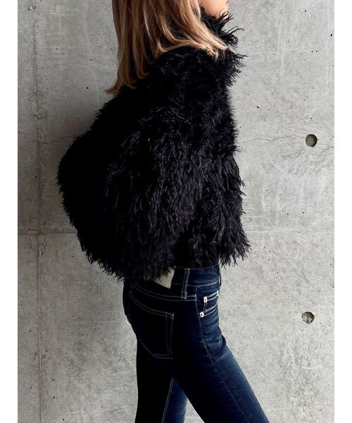 GYDA(ジェイダ)の「【WEB限定】【TINY】switchingフェイクファーコート(ダウンジャケット/コート・レディース・ブラック/オフホワイト・FREE)」の16枚目の写真