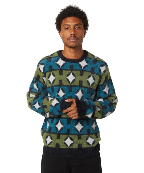 HUF(ハフ)の「SPACE AGE CREWNECK SWEATER(ニット/セーター・メンズ・パイングリーン系/オレンジ系その他・S/M/L/XL/XXL)」の5枚目の写真