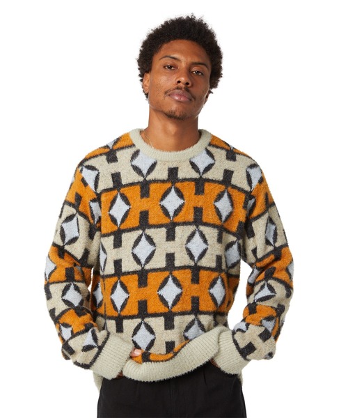 HUF(ハフ)の「SPACE AGE CREWNECK SWEATER(ニット/セーター・メンズ・パイングリーン系/オレンジ系その他・S/M/L/XL/XXL)」の9枚目の写真