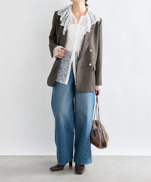 RIVE DROITE（リヴドロワ）の「【繊細なレースがアクセントに】フリルカラーレースブラウス（シャツ/ブラウス・レディース・オフホワイト/ブラック・FREE）」の13枚目の写真