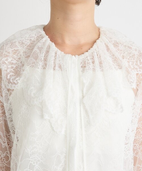RIVE DROITE（リヴドロワ）の「【繊細なレースがアクセントに】フリルカラーレースブラウス（シャツ/ブラウス・レディース・オフホワイト/ブラック・FREE）」の20枚目の写真