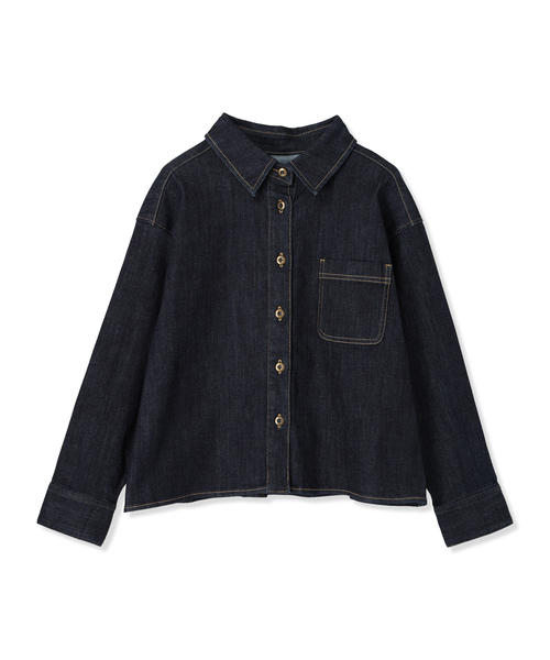 LE SOUK HOLIDAY（ルスークホリデー）の「デニムショートシャツ（シャツ/ブラウス・レディース・ブラック/ネイビー・M/L）」の18枚目の写真