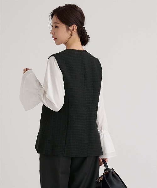 UR'S（ユアーズ）の「ツイードジレベスト（ベスト・レディース・ブラック/ネイビー/ホワイト・L/M/S）」の13枚目の写真