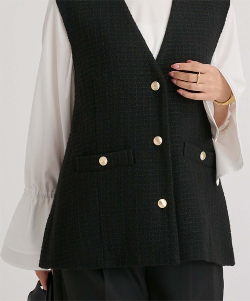 UR'S（ユアーズ）の「ツイードジレベスト（ベスト・レディース・ブラック/ネイビー/ホワイト・L/M/S）」の14枚目の写真