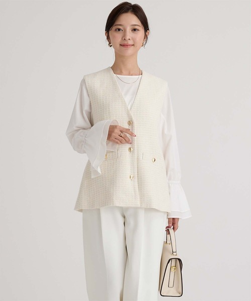 UR'S（ユアーズ）の「ツイードジレベスト（ベスト・レディース・ブラック/ネイビー/ホワイト・L/M/S）」の6枚目の写真