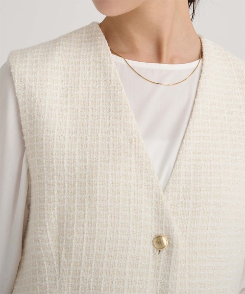 UR'S（ユアーズ）の「ツイードジレベスト（ベスト・レディース・ブラック/ネイビー/ホワイト・L/M/S）」の7枚目の写真