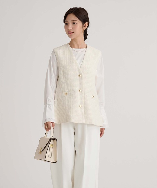 UR'S（ユアーズ）の「ツイードジレベスト（ベスト・レディース・ブラック/ネイビー/ホワイト・L/M/S）」の9枚目の写真