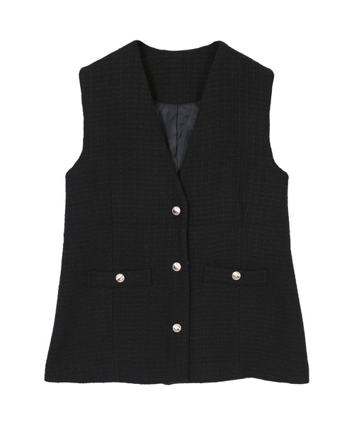 UR'S（ユアーズ）の「ツイードジレベスト（ベスト・レディース・ブラック/ネイビー/ホワイト・L/M/S）」の20枚目の写真