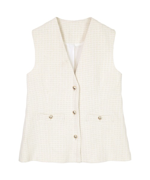 UR'S（ユアーズ）の「ツイードジレベスト（ベスト・レディース・ブラック/ネイビー/ホワイト・L/M/S）」の19枚目の写真