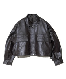 Fun Fashion Future/ファンファッションフューチャー　フェイクレザー 2WAYカラーショートブルゾン